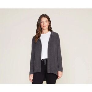 NWT Barefoot Dreams Cozychic Ultra Lite Hooded Cardigan Carbon Size Small